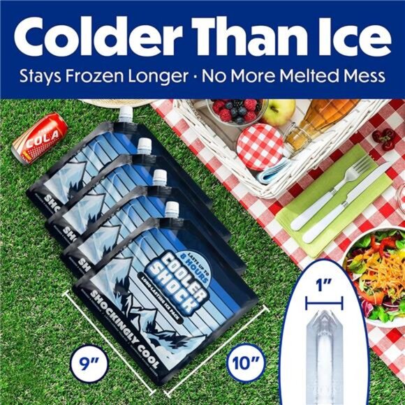 Cooler Shock Reusable Ice Packs for Cooler - Long Lasting Cold Freezer Packs - Picture 3 of 7